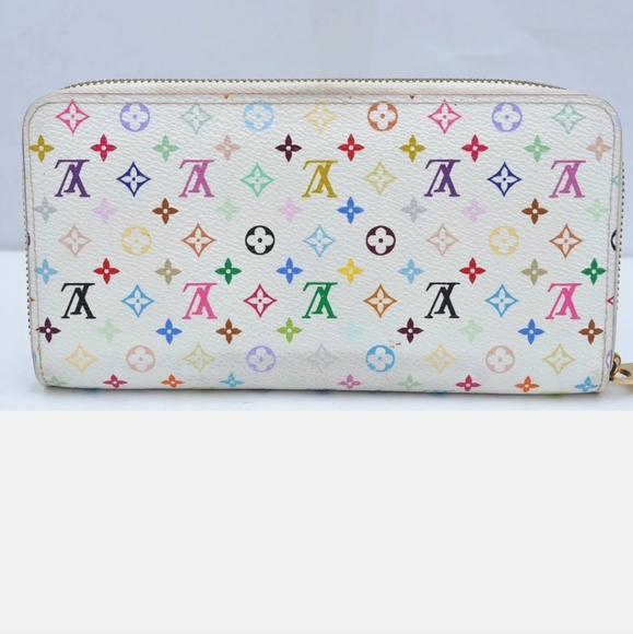 Louis Vuitton Monogram Multicolor Zippy Wallet White Orange interior Wallet - Picture 3 of 13